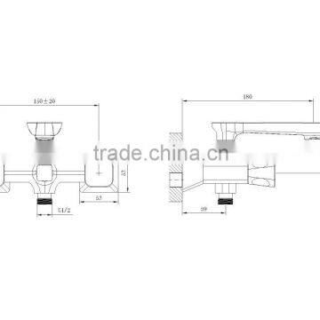 2016 Wall Mounted Double Handle Hot and Cold Shower Faucet 76 3101 photo-2