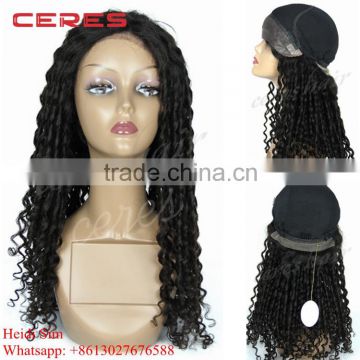 Brazilian virgin soft human hair dreadlock wig kinky curl afro curl human hair wig lace front wig