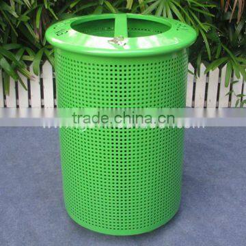 36 gallon capacity 2 compartments metal outdoor recycling bin