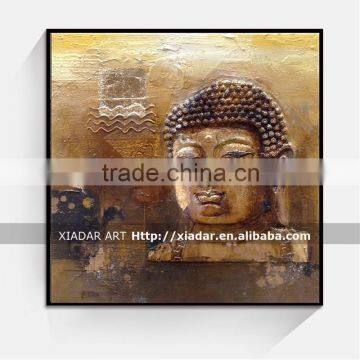 Handpainted 3d buddha face canvas oil painting for bedroom and hotel