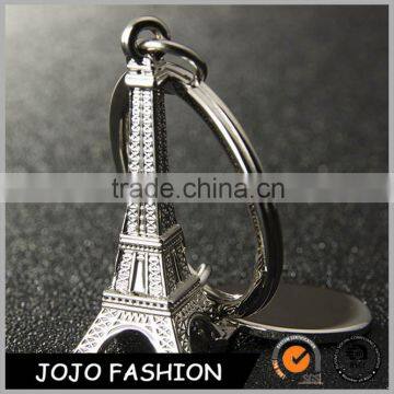 Fashion design OEM custom metal Eiffel Tower keychain