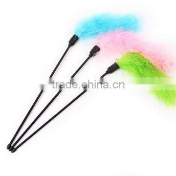 Teaser Wand Cat and Kitten Toy Pet Stick Colorful Feather