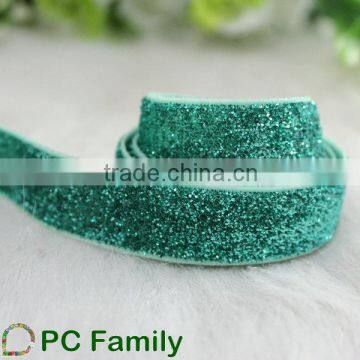 High quality Green Color Metallic Glitter Ribbon