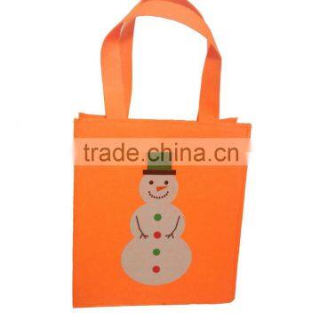 wholesale handmade snowman pattern Felt promotional bag