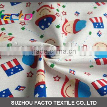 OEM Service, Stretch Fabric, Cotton Fabric For Girls Dresses, Pre Printed Cotton Lyrca For Clothes