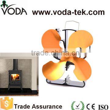 heat powered wood burning gas stove top silent eco friendly warm air fan