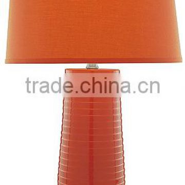 11.21-15 Need a touch of color in an otherwise plain room red ceramic with a fabric shade contemporary Table Lamp