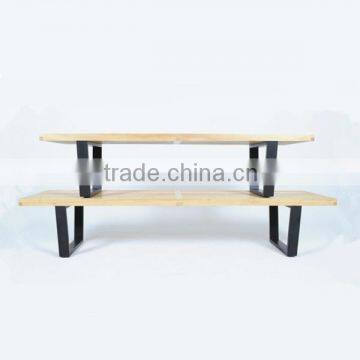 Modern practical park bench slats wooden parts cast iron bench
