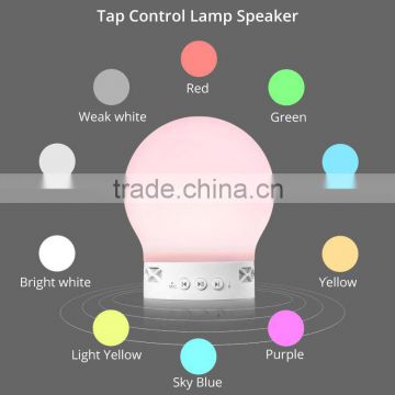 Bluetooth Speaker Tap Control LED Lamp Dimmable Night Light FM