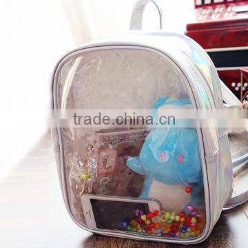 2016 New College Bacpack Clear Backpack PVC Material Contast Color