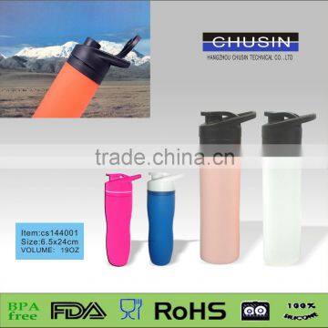 600ml 20oz BPA Free Portable Silicone Water Bottle With Straw photo-3