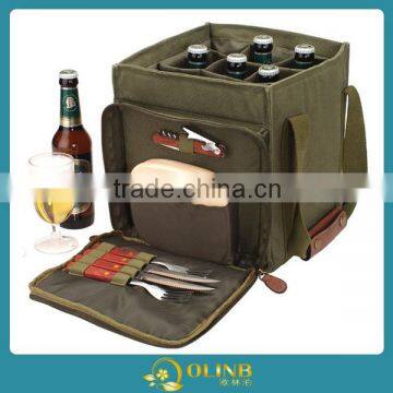 canvas beer bottle cooler bag,wine bottle bag