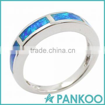 Pankoo Precious Stone Series Opal Sterling Silver for Engagement Unisex Ring