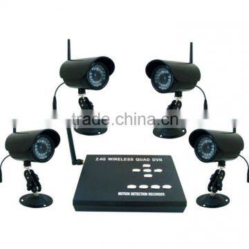 2.4GHz Wireless Digital Four Quad DVR Kit