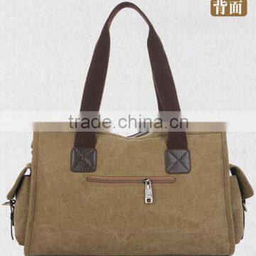 Waxed Canvas Duffel Bag Canvas Tote Bag With Leather Handle photo-5