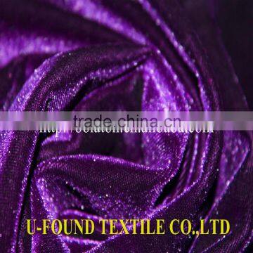 92% polyester and 8%spandex tops purple ks velvet for garment