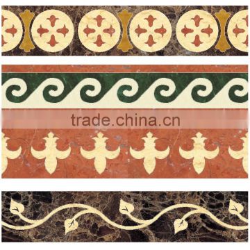 China Natural Stone Marble Flooring Tile Royal Easy Stone Design Stone Water Jet Border