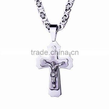 New Fashion Religion Necklaces Accessory Christianity God Resurrection Titanium Steel Cross Pendant Necklaces For Embracer