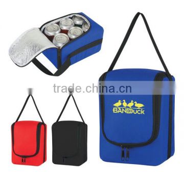 Promotional cheap laminated non-woven six pack cooler bag