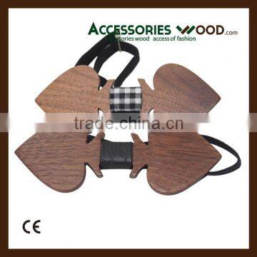 Fashion OEM handmade nature wooden bow ties with gift box