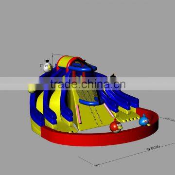 Popular inflatable swimming pool game water park slides