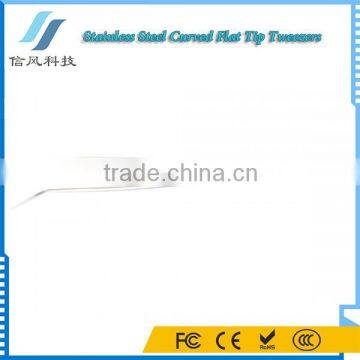BST-36A Highly Precise Stainless Steel Curved Flat Tip Tweezers Tool
