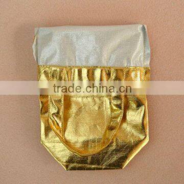 Silver Metallic Drawstring Pouch