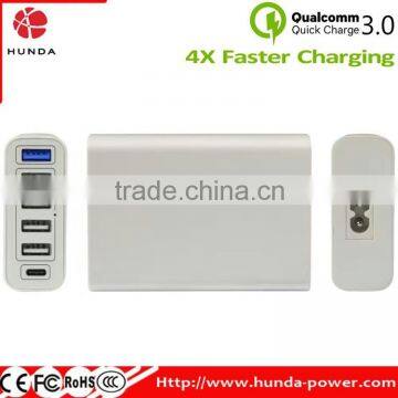HUNDA Factory 60W 6Port USB Charger With Single Quick Charge 3.0 Port + Type C Port photo-4