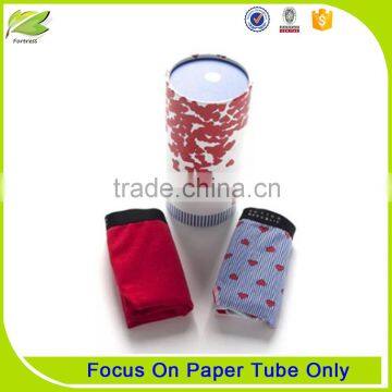 Recycled cardboard paper tube packaging for t-shirt underwear