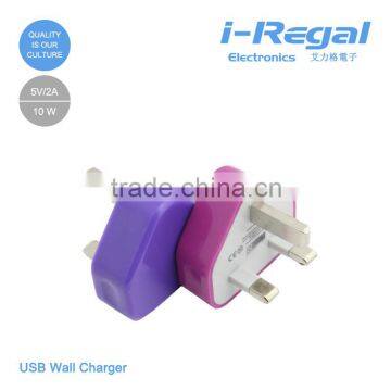 Wall charger for mobile phone 5V 1A dc output usb wall charger