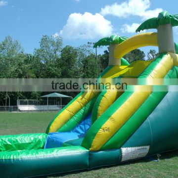 Outdoor high quantity inglatable palm tree water slide for sale, cheap inflatable gaint slide