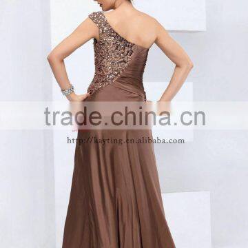 Fashion Design Sequins One Shoulder Long Evening Dress Party Dress for Women photo-3