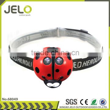 Cheaper ladybug 2LED Headlight Camping Kids Soft headlamp Outdoor Hiking Animal Head Torch