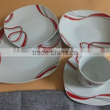 Ceramic Porcelain Type Dinner Sets With Simple Design for Hotel Fine Porcelain Dinnerware Item Square Crockery Dinner Sets photo-5