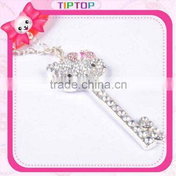 Fancy hello kitty design with diamond pendant necklace