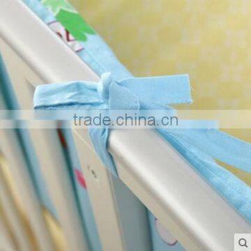 100% Cotton Cartoon Baby 4 Pieces Sets Bedding Around Bumper With Removable Washing