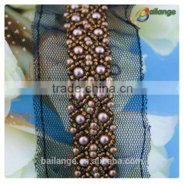 2016 top quality hot selling beautitul crystal beaded trim for ladies