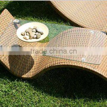 Modern Double Rattan Sun Lounge Wicker Outdoor Lounge Furniture