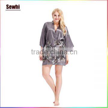 Comfortable Satin printed bathrobe/pajamas for women