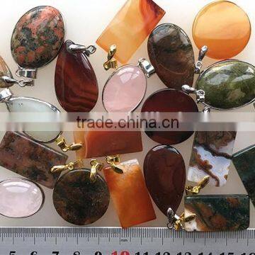 Natural polished agate slice pendant jewelry pendant