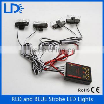 DC12V 2*4 LED hot selling car emergency strobe flashing light super bright signalling warning light