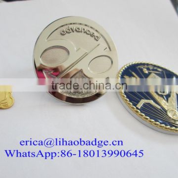 round metal alloy 3D lapel pin badge with butterfly clutch