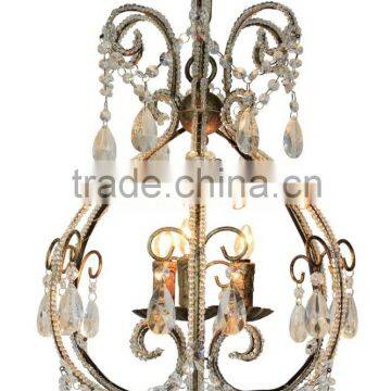 MC0006-3 4 Bulb Antique Furniture Ceiling Light Crystal Chandelier