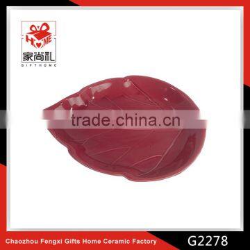 ceramic leaf dish and plates