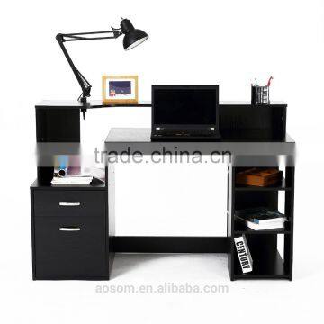 HomCom Black 55" Multi-Shelf Dorm Home Office Computer Desk