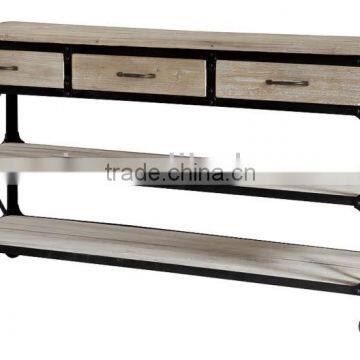 Recyled wood console&Metal furniture