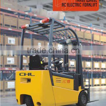 three wheel 1.5 ton electric forklift