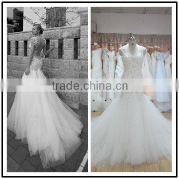 Lace Sweetheart Neckline Floor Length Custom Made Formal Bridal Wedding vestido de novia BW165 2014 polyester wedding dress