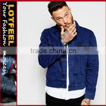 Wholesale Workwear New Mens Jeans Designer Long Sleeved Collared Classic Denim Jacket (LOTJ331)