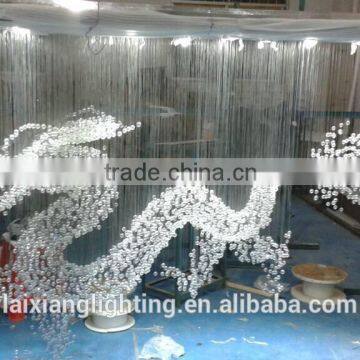 2015 welcomed new product, crystal dragon, fiber optical long size for lobby led crystal light